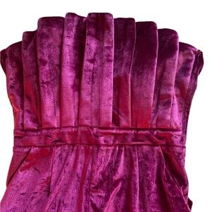 Enza velvet burgundy jumpsuit. Sz M